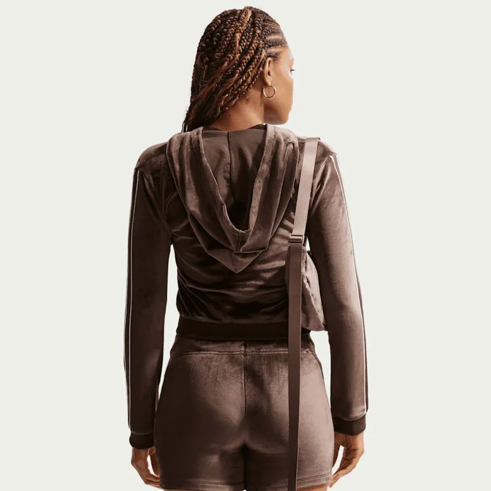 Sportswear Trend Velour Full-Zip Hoodie