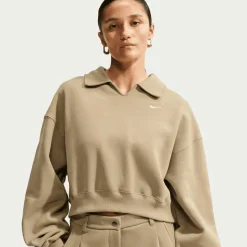 Studio Fleece Medium Weight Oversized Crop Polo