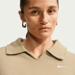 Studio Fleece Medium Weight Oversized Crop Polo