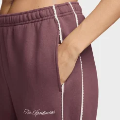 Studio Fleece Mid-Rise Wide-Leg Scallop Pants