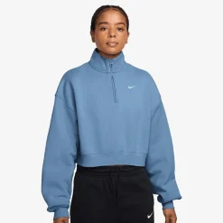 Studio Fleece Mid Waist Oversized Crop Quarter Zip