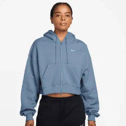Studio Fleece Oversized Crop Full Zip Hoodie