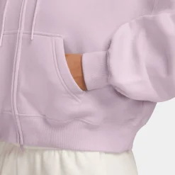 Studio Fleece Oversized Cropped Full-Zip Hoodie
