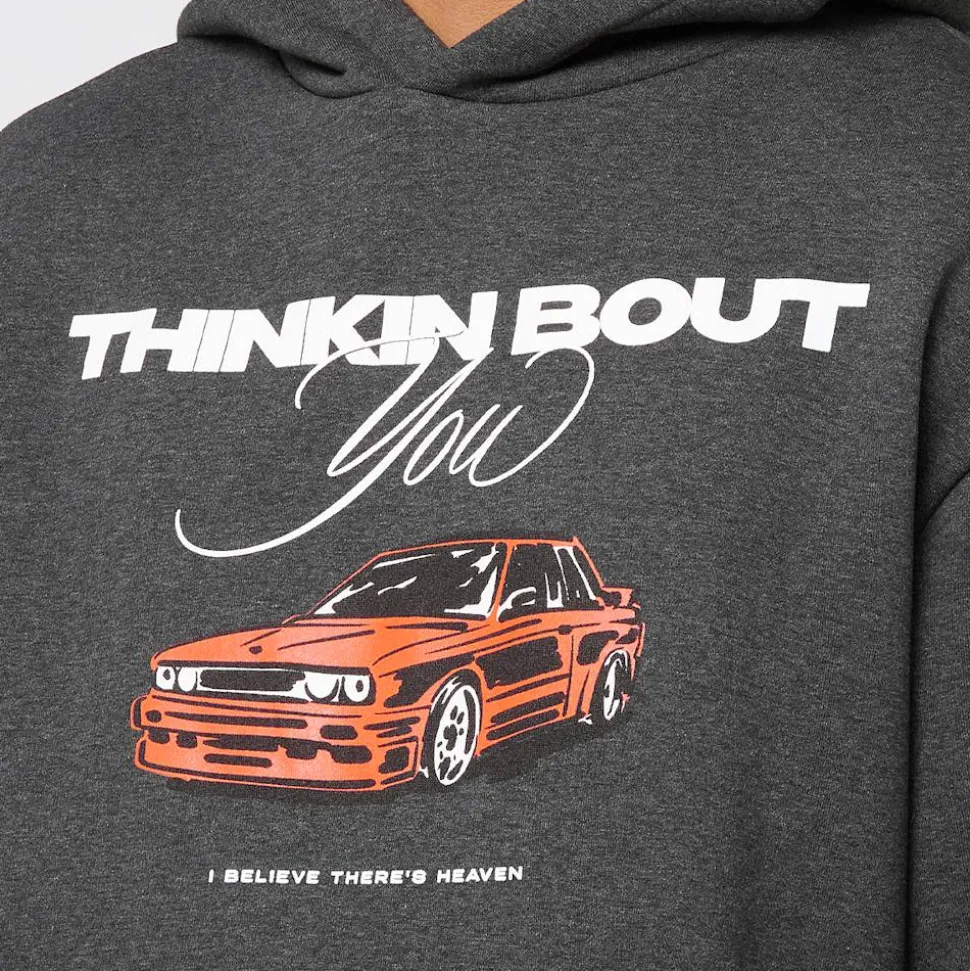 Thinking Bout You Car Print Fluffy Hoody