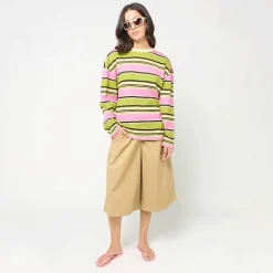 Woven Signature Stripe Oversized Longsleeve